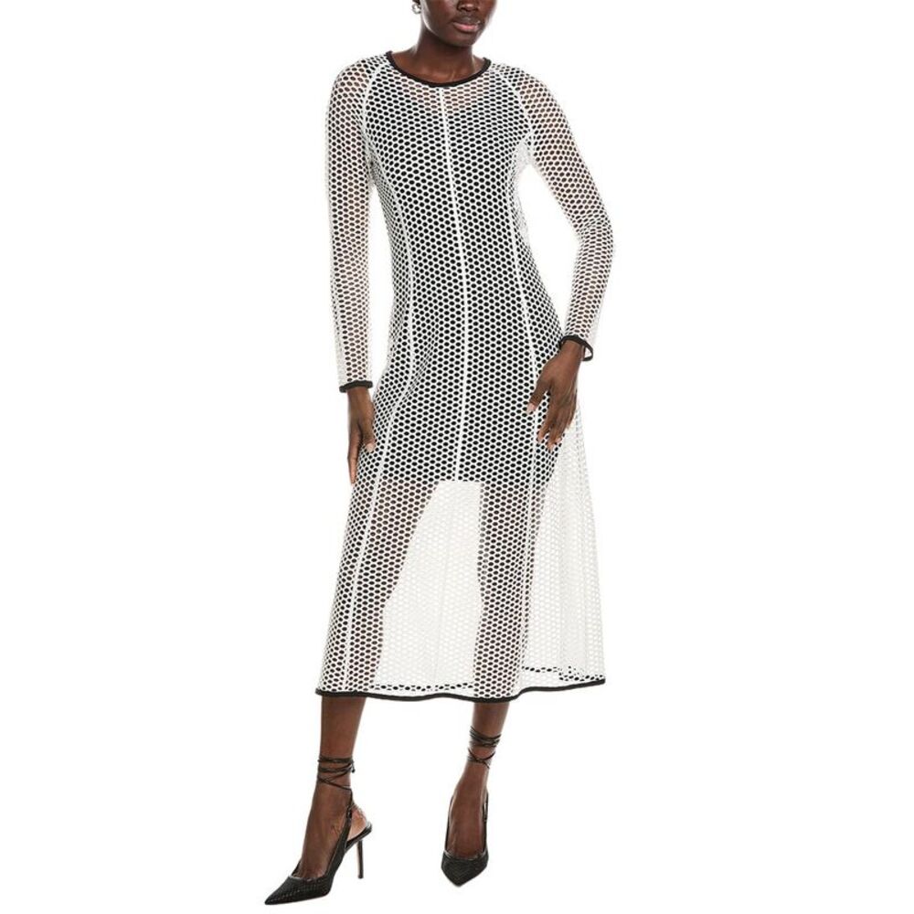 Marc Cain Womens  Open-Knit Dress, White